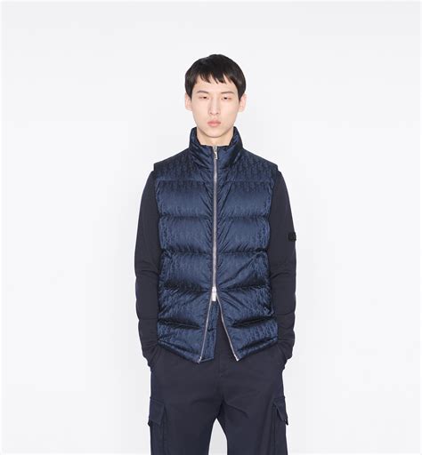 dior oblique down jacket white|Dior oblique sleeveless down jacket.